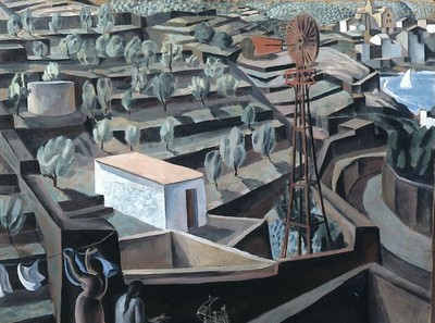 El molí. Paisatge de Cadaqués c. 1923 Tremp i oli / cartró 75 x 97 cm Collection privée