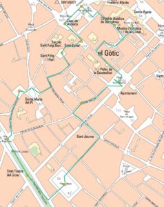 Plan quartier Gothique de Barcelone