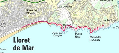 Carte chemin de ronde à Lloret de Mar